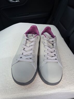 KURU White Sneakers with Pink Inner Lining